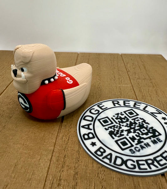 UGA Bulldogs Duck – 3D Printed Duck for Ducking | 2.5" Dashboard Duck in Red & Black