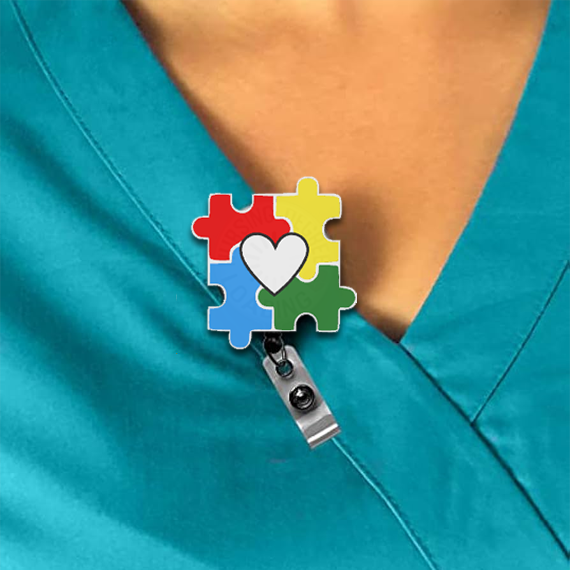Autism Love Interchangeable Badge Reel